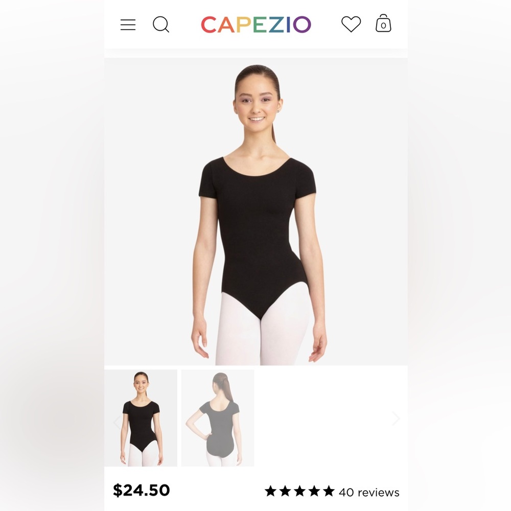 Bundle 3/$20 - Capezio Short Sleeve Leotard